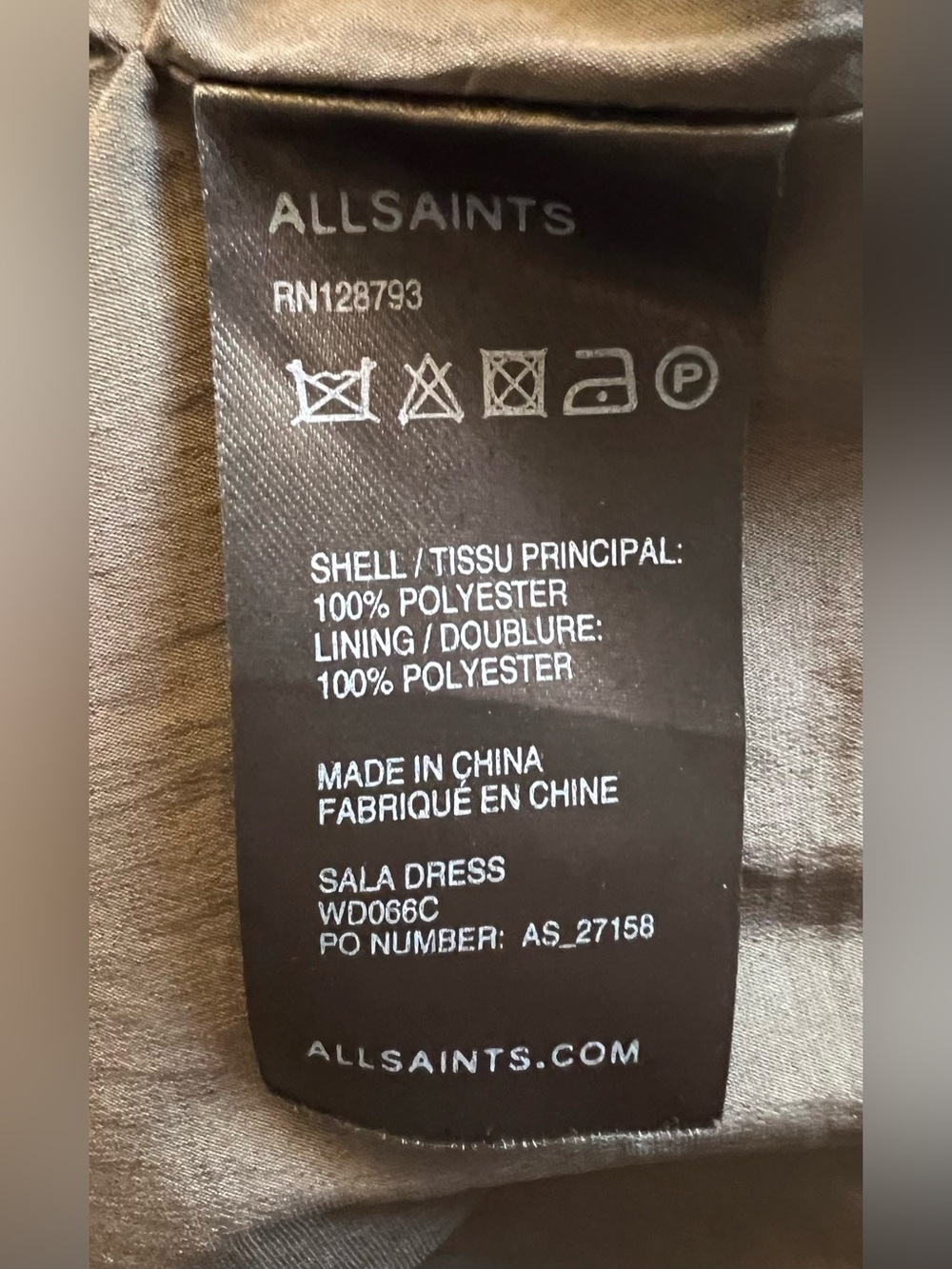 AllSaints Japanese Cloth Gray Sleeveless Midi Dress Women’s Size US 6 / UK 10 - Picture 11 of 12